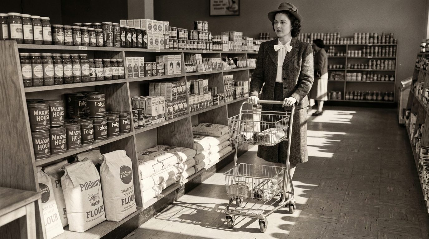 The shopping cart was invented by trader Goldman in 1937, but no one wanted to use it