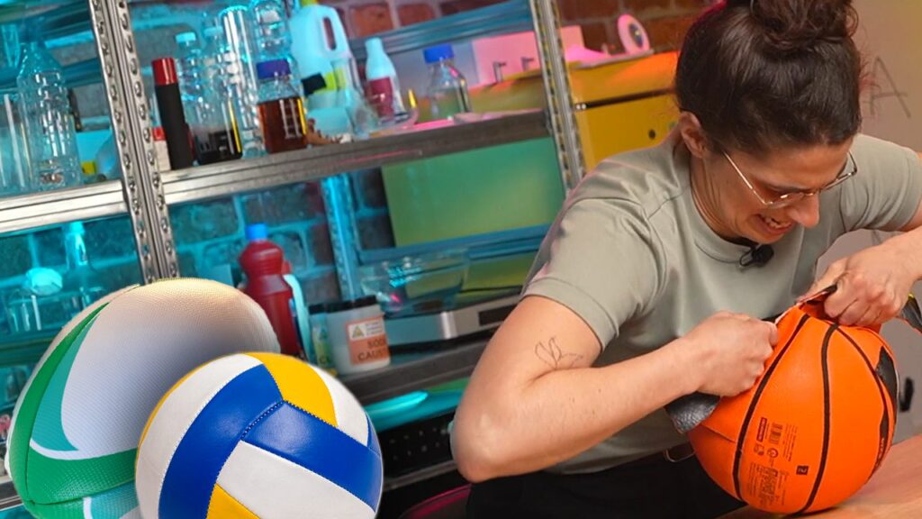 The differences between soccer, basketball, rugby and volleyballs: shape, size and material