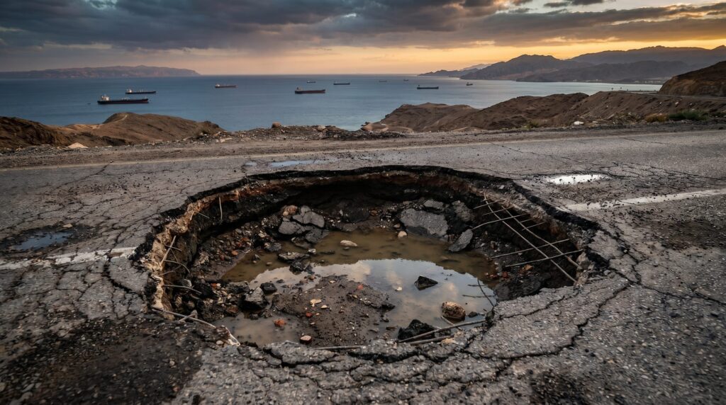 Because the Hormuz crisis could prevent us from repairing potholes: without oil there is no asphalt