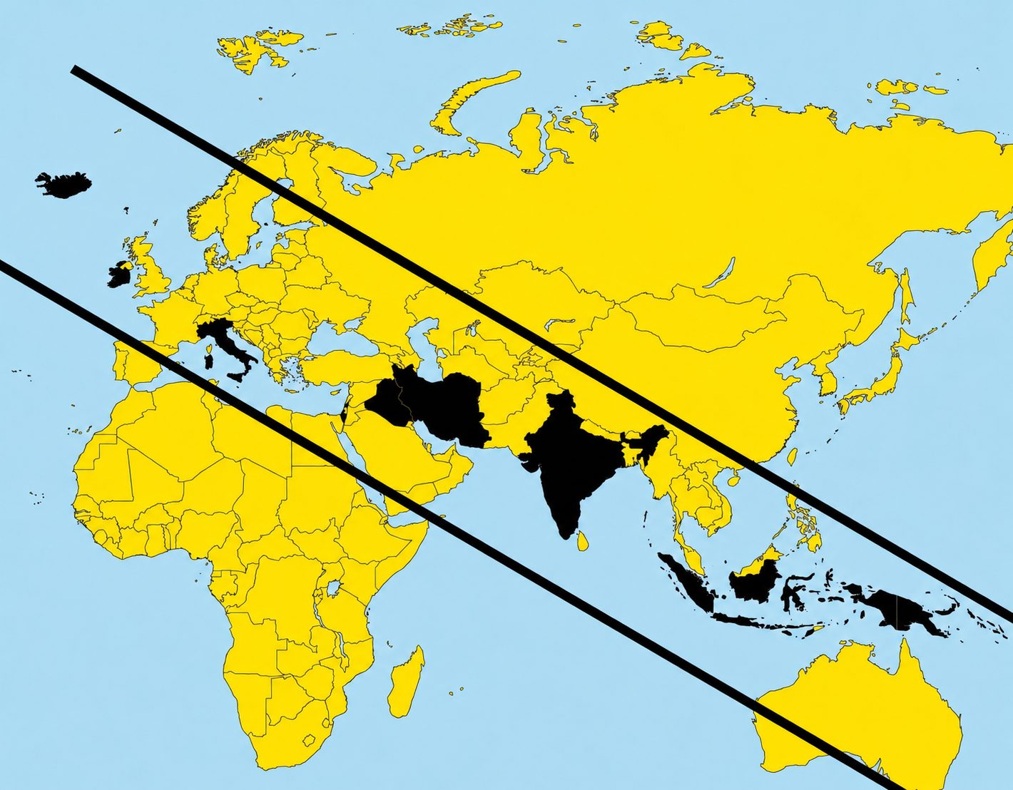 Are all the countries starting with “I” aligned on the map? Let's clarify this curious coincidence