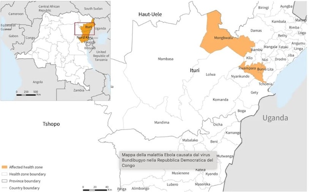 congo ebola map:
