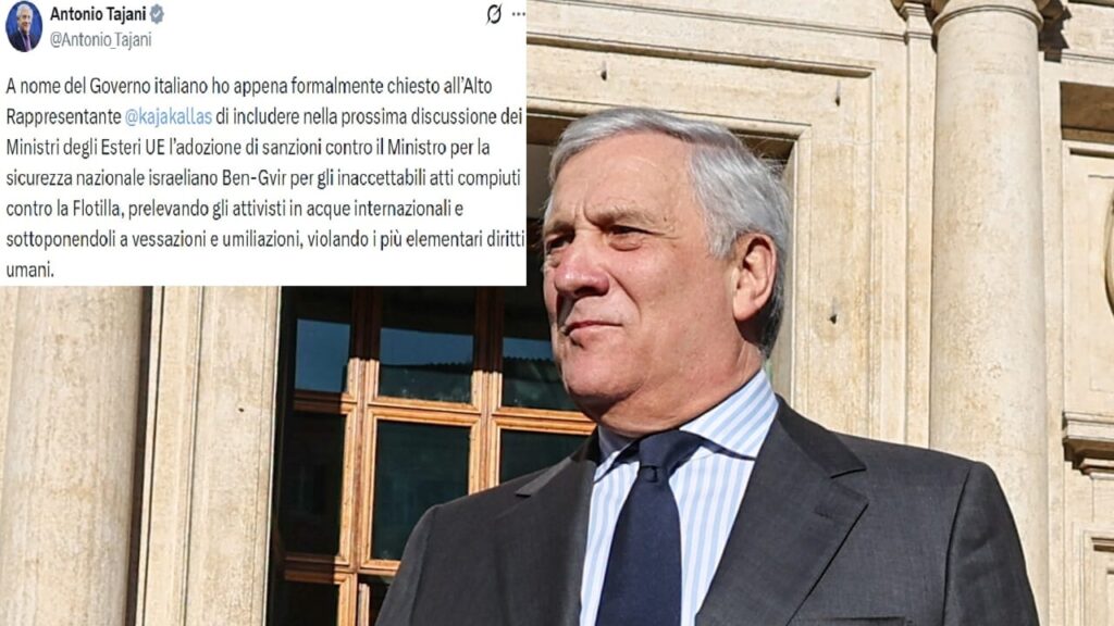 Tajani against Ben Gvir: "I asked the EU for sanctions"