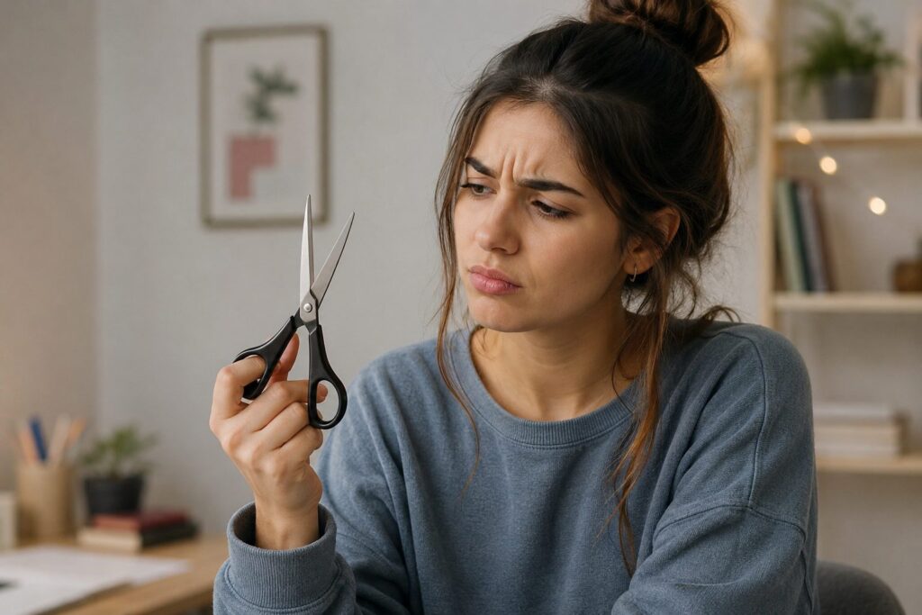 Why "scissors" is said in the plural and in which cases "scissors" is used