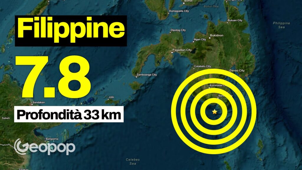 Earthquake in the Philippines of Md 7.8, at least 15 dead and hundreds injured: tsunami alert, waves up to 1m