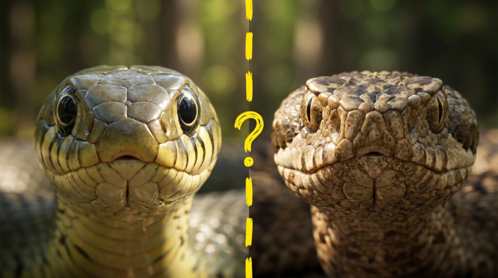 How to distinguish a viper from a grass snake: the differences to recognize them by eyes, head and tail
