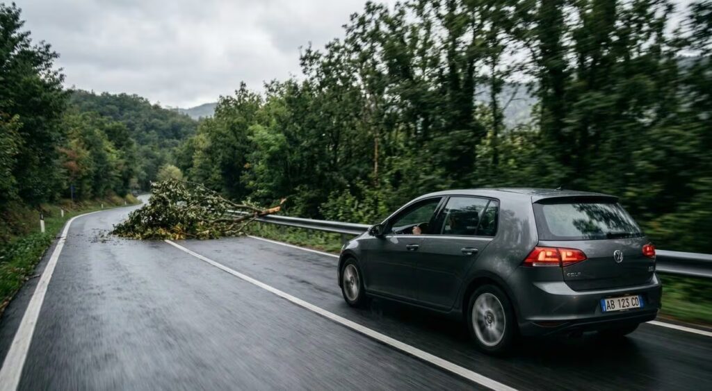 How many meters do you travel before you start braking?