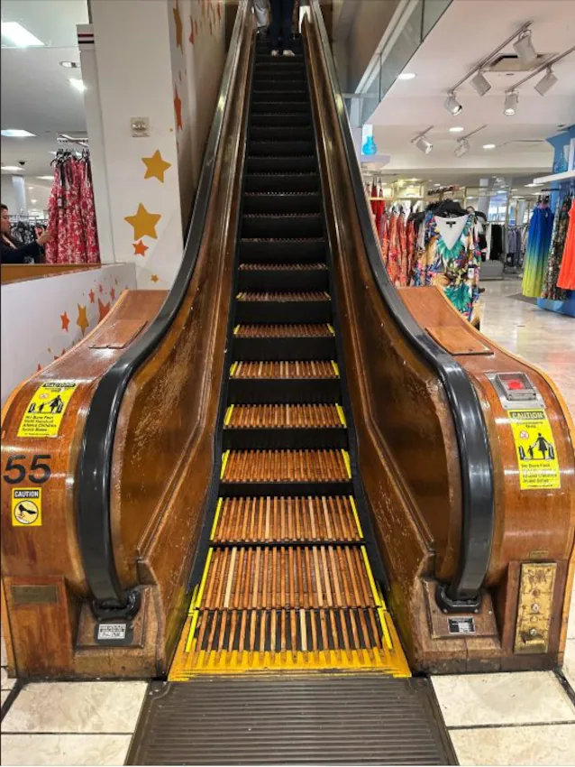 macy's wooden escalators