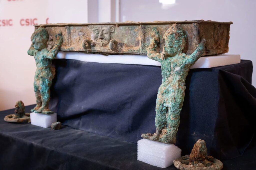 A 2,500-year-old bronze chariot discovered in Turuñuelo in Spain: it is unique for its decorative complexity