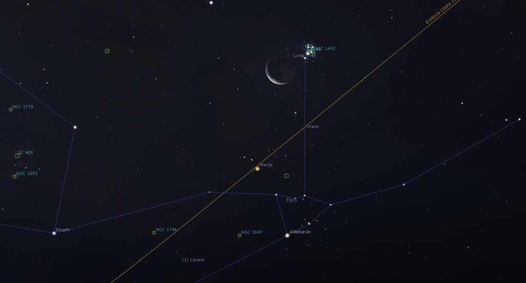 Conjunction between Moon, Mars and Pleiades on July 11th: how and at what time to observe it in the sky in Italy
