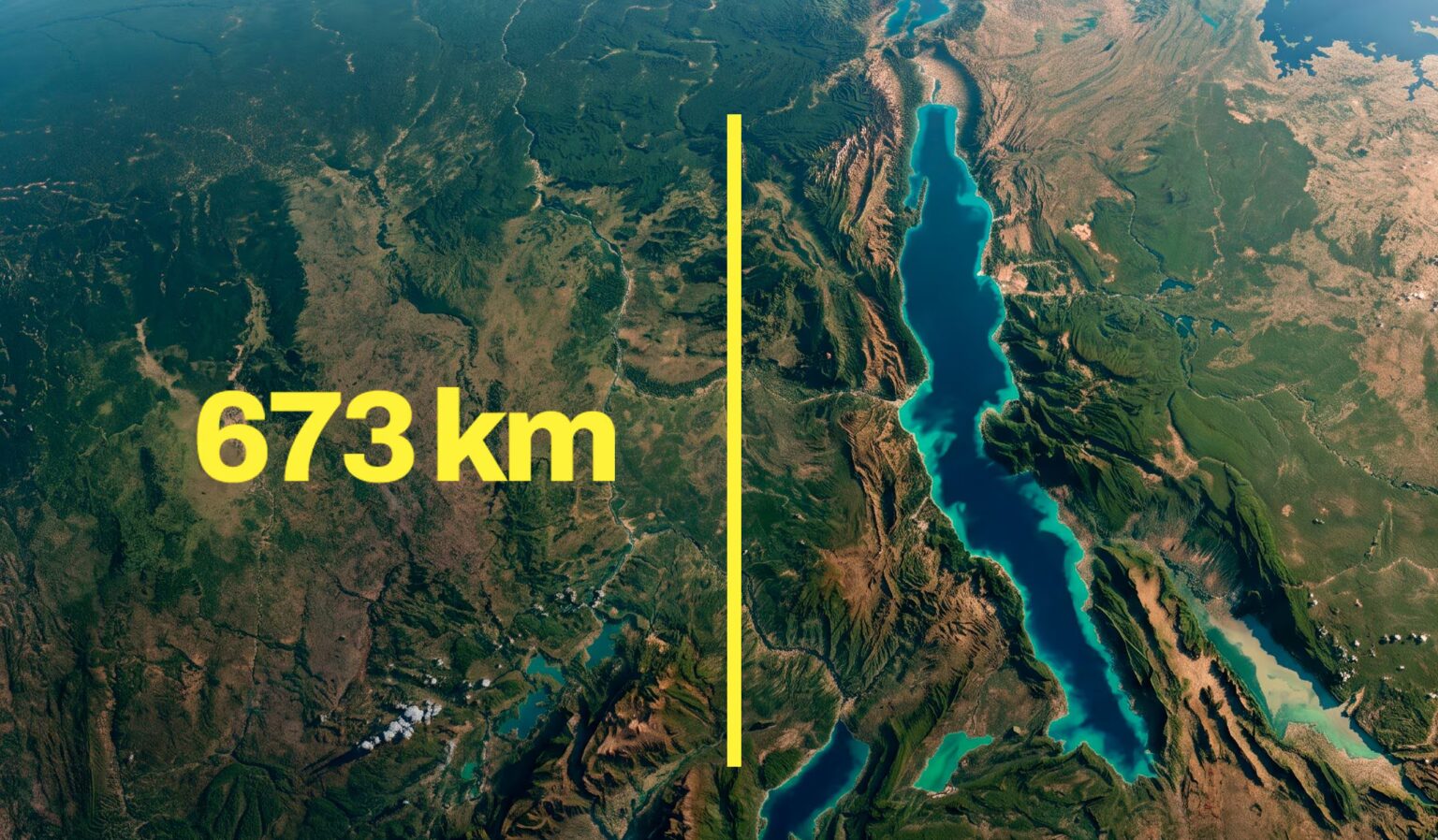 The longest lake in the world is Tanganyika: it extends for 673 km in ...