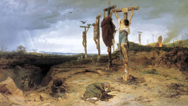 Crucifixion in the times of the Roman Empire (F. Brokkikon, 1878)
