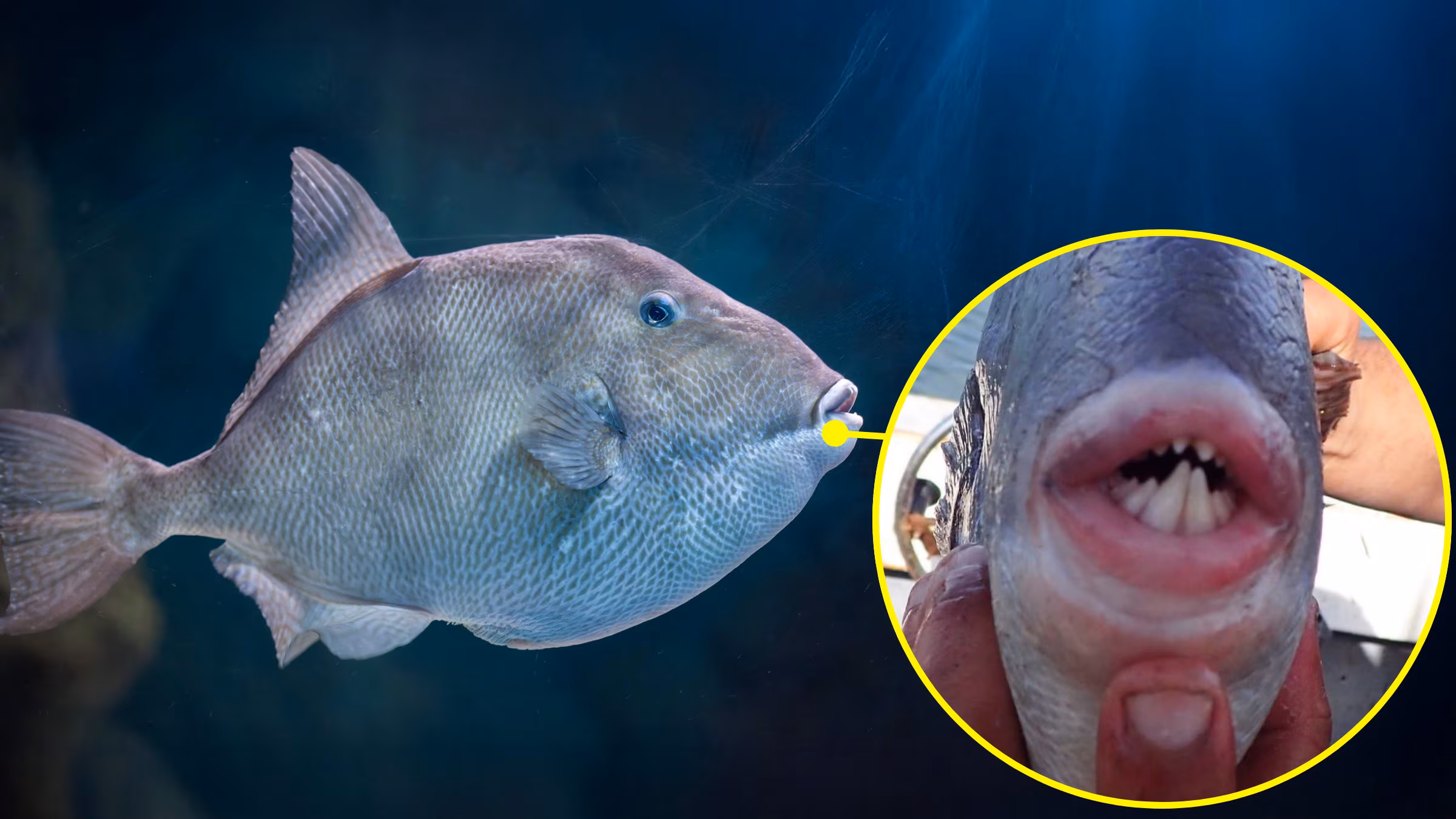 The bite of the triggerfish can break the shells of mollusks: how are its teeth made