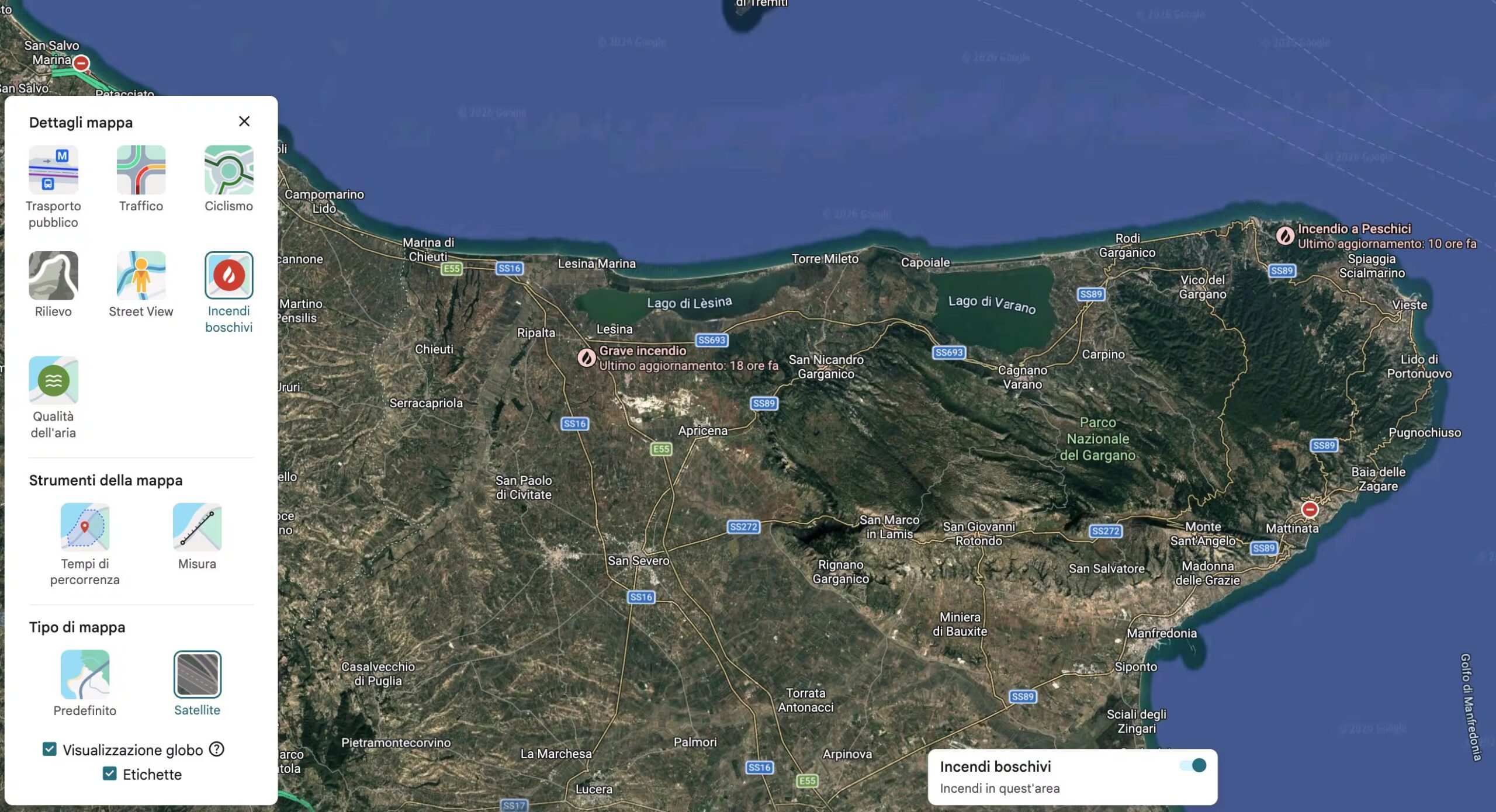 How to monitor fires with Google Maps: the guide to avoiding risk areas