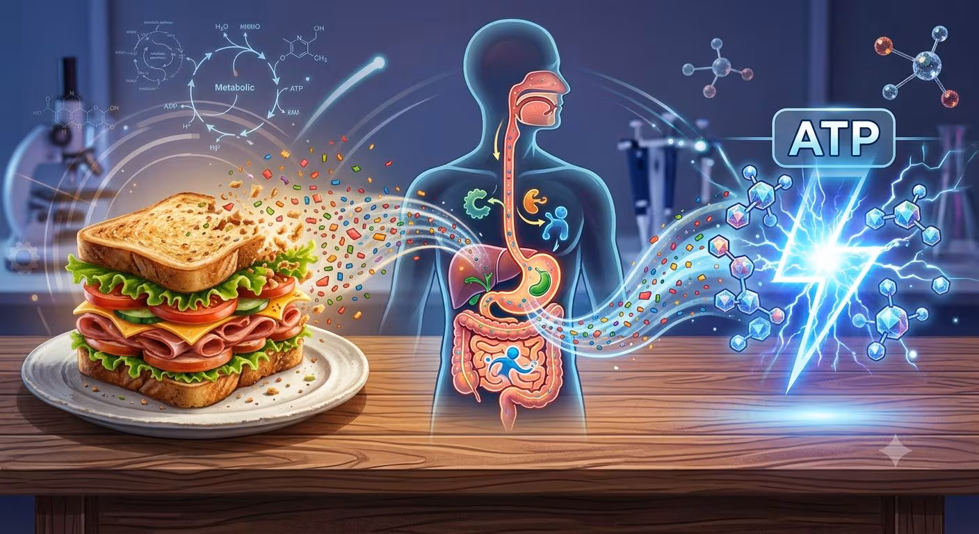 From sandwich to cellular energy: how the body transforms food into ATP, the molecule of life