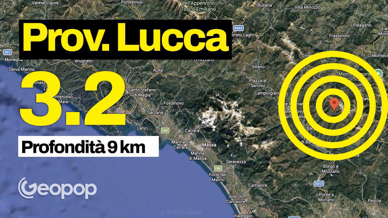Earthquake of magnitude 3.2 in the province of Lucca, epicenter in Coreglia Antelminelli
