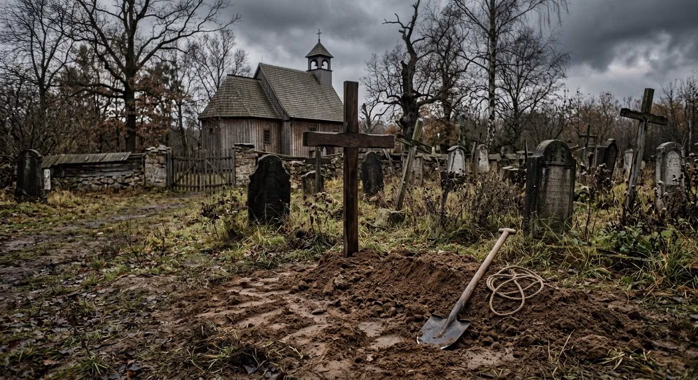The tomb of an alleged 17th century "vampire" buried with a scythe and padlock found in Poland