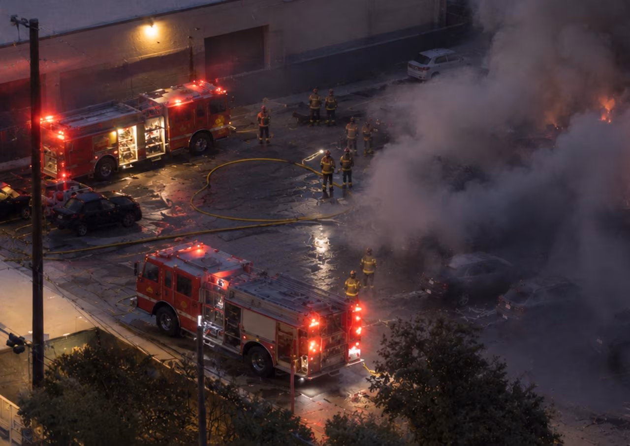 In Los Angeles, an NBC4 helicopter crashed while covering an accident in Chatsworth