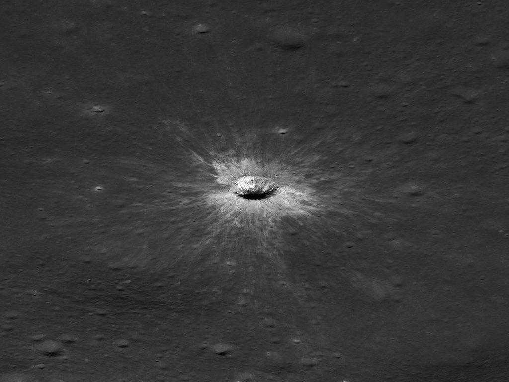 The largest recent crater on the Moon: 222m wide and created by a fragment of an asteroid or comet