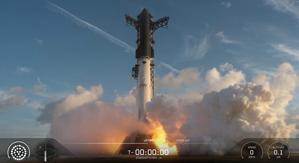 SpaceX launches Starship's first orbital flight, carrying 26 Starlink V3 satellites