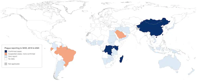 WHO plague map
