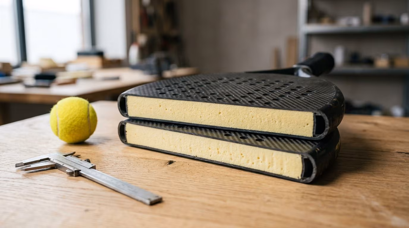 How the padel racket is made and the difference with the tennis one: carbon fiber and EVA rubber