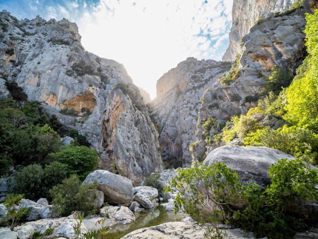 The deepest canyon in Italy is the Gorropu Gorge, a hidden world over 500 m high