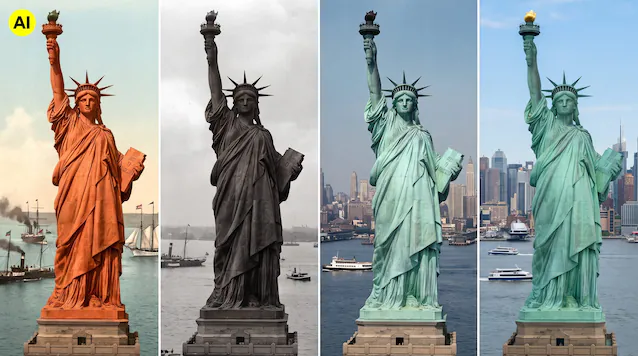 colors Statue of Liberty AI